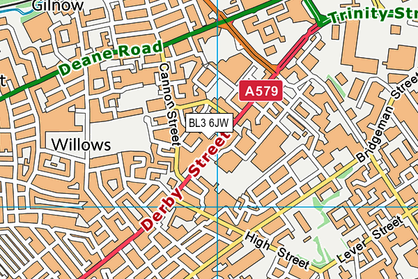 BL3 6JW map - OS VectorMap District (Ordnance Survey)