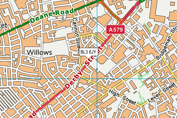 BL3 6JY map - OS VectorMap District (Ordnance Survey)