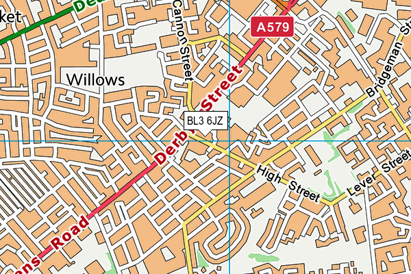 BL3 6JZ map - OS VectorMap District (Ordnance Survey)