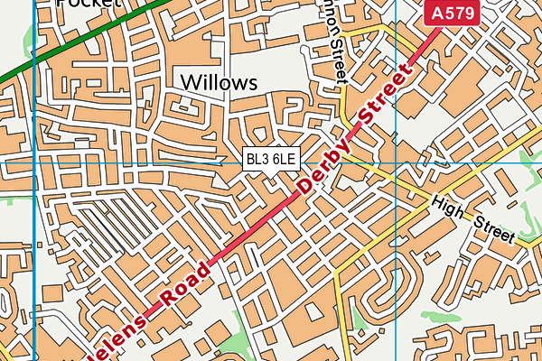 BL3 6LE map - OS VectorMap District (Ordnance Survey)