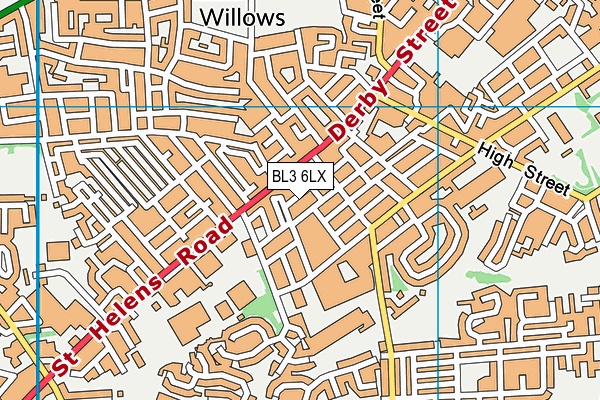 BL3 6LX map - OS VectorMap District (Ordnance Survey)