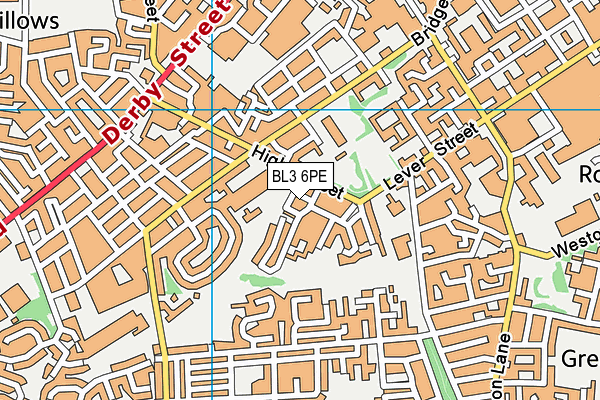 BL3 6PE map - OS VectorMap District (Ordnance Survey)