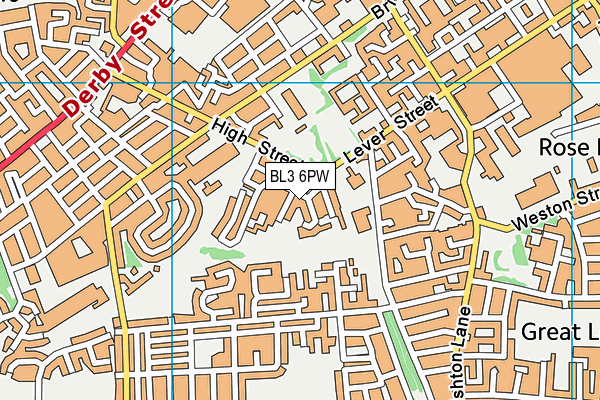 BL3 6PW map - OS VectorMap District (Ordnance Survey)