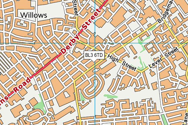 BL3 6TD map - OS VectorMap District (Ordnance Survey)