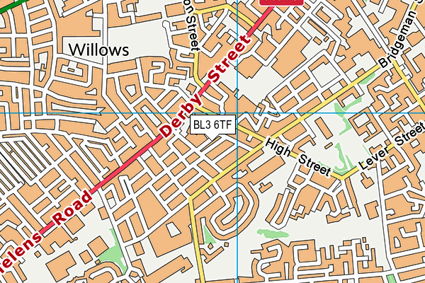 BL3 6TF map - OS VectorMap District (Ordnance Survey)