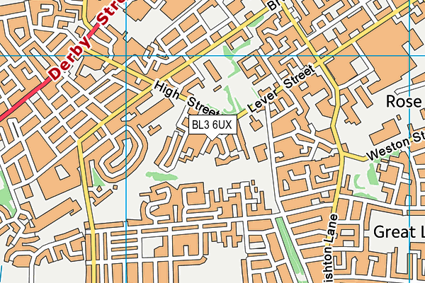 BL3 6UX map - OS VectorMap District (Ordnance Survey)