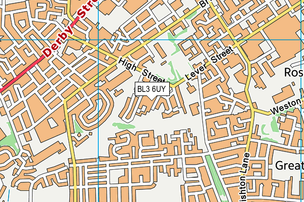 BL3 6UY map - OS VectorMap District (Ordnance Survey)