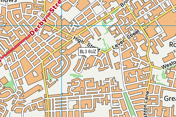 BL3 6UZ map - OS VectorMap District (Ordnance Survey)