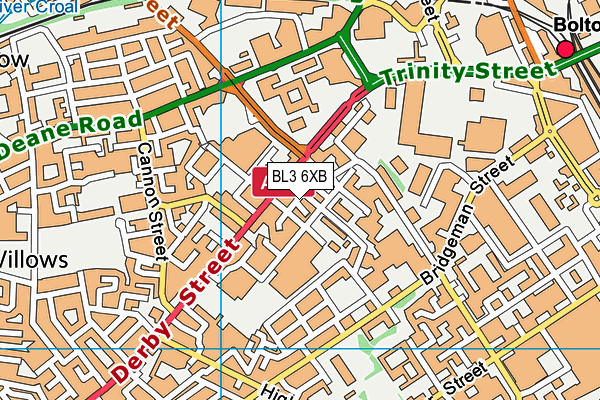 BL3 6XB map - OS VectorMap District (Ordnance Survey)