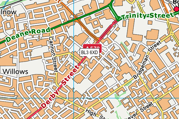 BL3 6XD map - OS VectorMap District (Ordnance Survey)