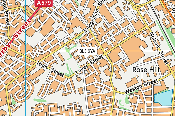 BL3 6YA map - OS VectorMap District (Ordnance Survey)