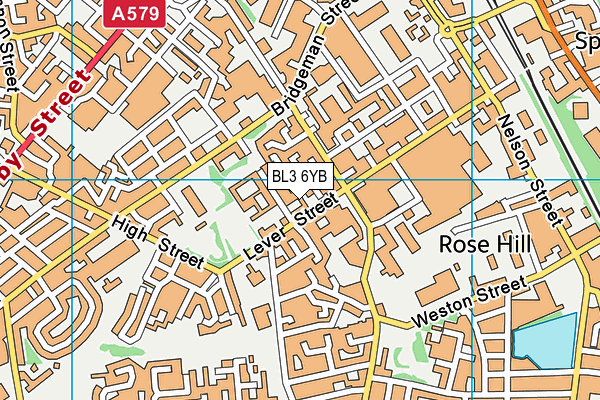 BL3 6YB map - OS VectorMap District (Ordnance Survey)