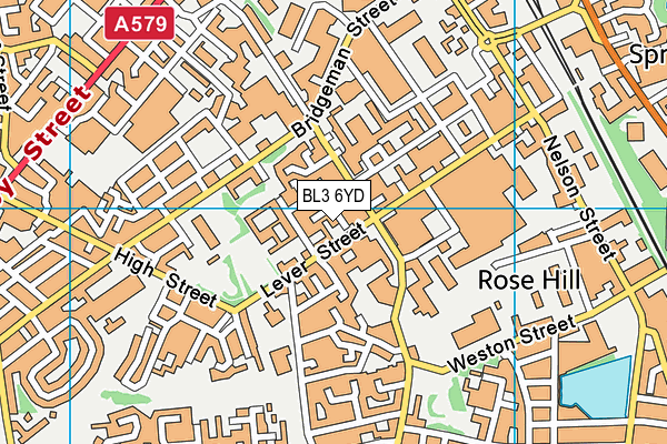 BL3 6YD map - OS VectorMap District (Ordnance Survey)