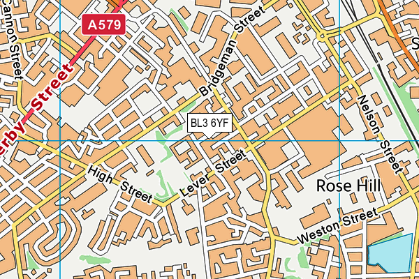 BL3 6YF map - OS VectorMap District (Ordnance Survey)