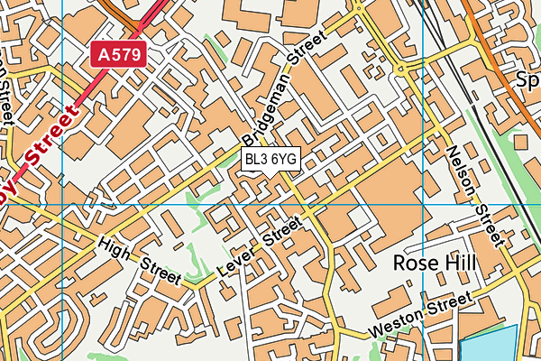 BL3 6YG map - OS VectorMap District (Ordnance Survey)