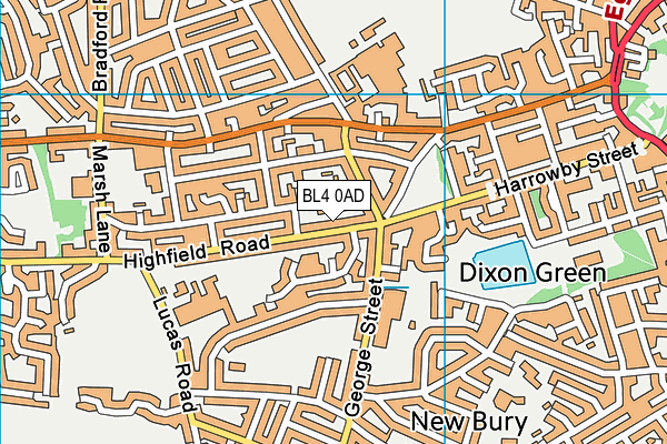 BL4 0AD map - OS VectorMap District (Ordnance Survey)