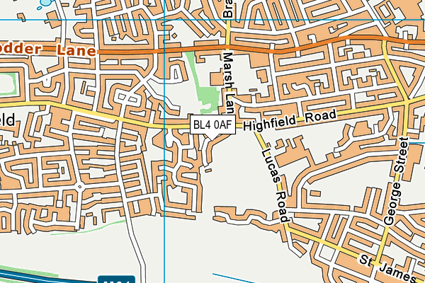 BL4 0AF map - OS VectorMap District (Ordnance Survey)