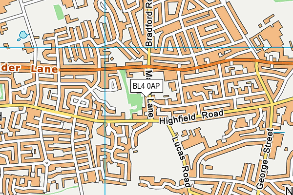 Highfield Primary School map (BL4 0AP) - OS VectorMap District (Ordnance Survey)
