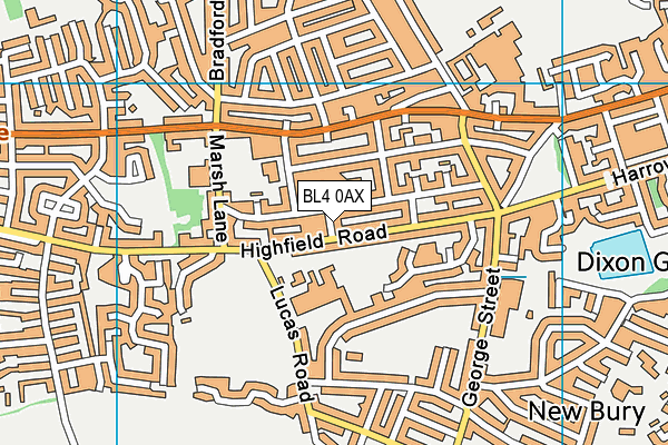 BL4 0AX map - OS VectorMap District (Ordnance Survey)