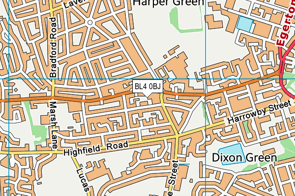 BL4 0BJ map - OS VectorMap District (Ordnance Survey)