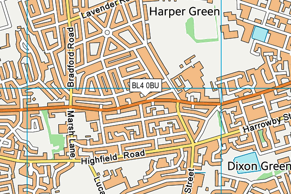 BL4 0BU map - OS VectorMap District (Ordnance Survey)