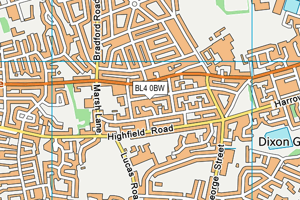 BL4 0BW map - OS VectorMap District (Ordnance Survey)