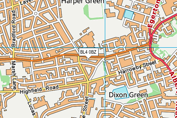BL4 0BZ map - OS VectorMap District (Ordnance Survey)