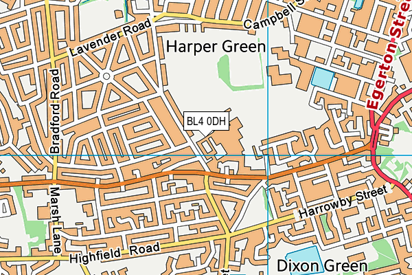 BL4 0DH map - OS VectorMap District (Ordnance Survey)
