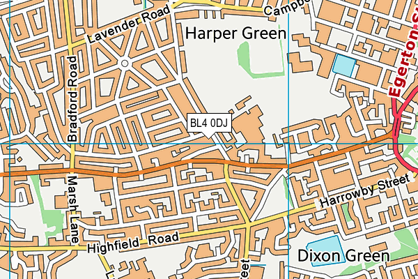BL4 0DJ map - OS VectorMap District (Ordnance Survey)