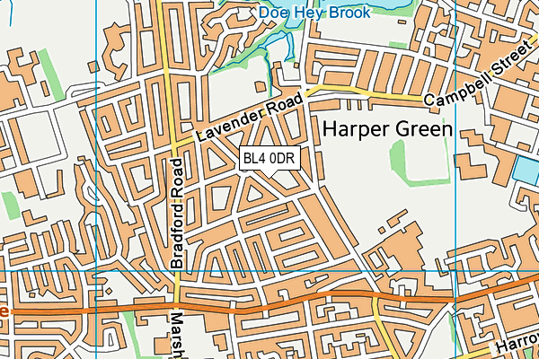 BL4 0DR map - OS VectorMap District (Ordnance Survey)