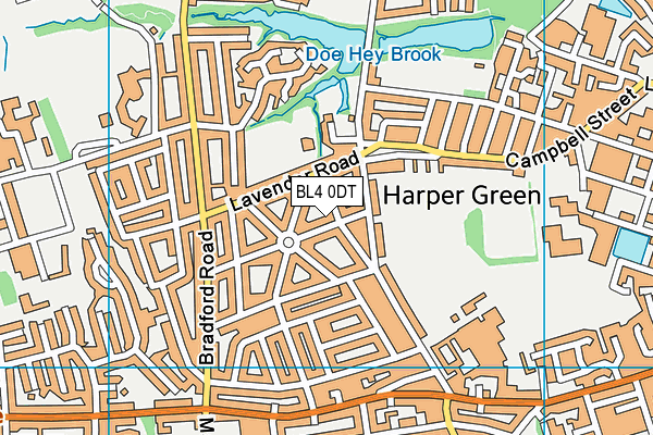 BL4 0DT map - OS VectorMap District (Ordnance Survey)