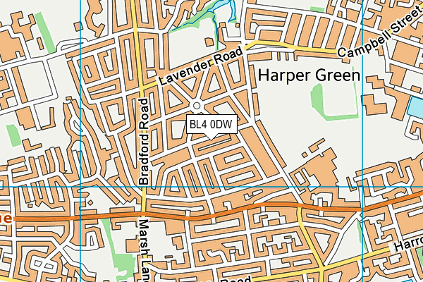 BL4 0DW map - OS VectorMap District (Ordnance Survey)
