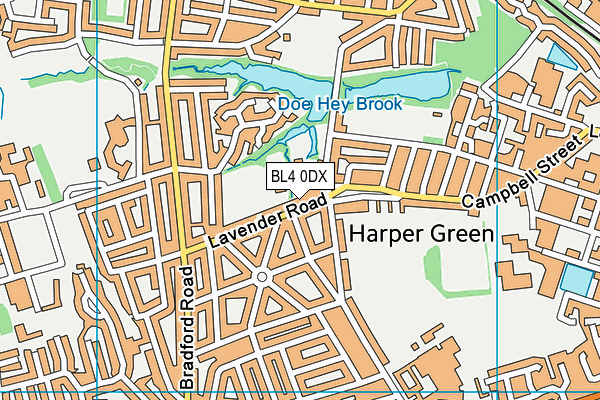 BL4 0DX map - OS VectorMap District (Ordnance Survey)