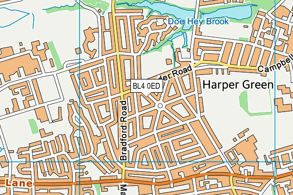 BL4 0ED map - OS VectorMap District (Ordnance Survey)