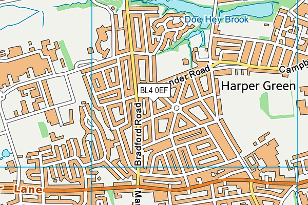 BL4 0EF map - OS VectorMap District (Ordnance Survey)