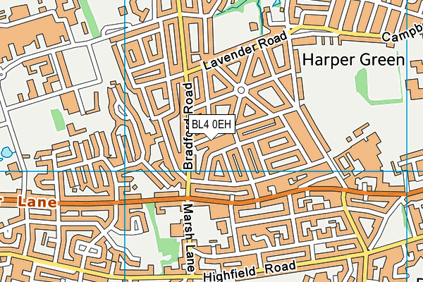 BL4 0EH map - OS VectorMap District (Ordnance Survey)