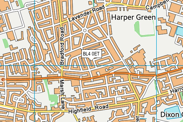 BL4 0ET map - OS VectorMap District (Ordnance Survey)