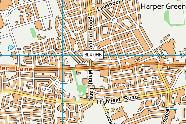 BL4 0HB map - OS VectorMap District (Ordnance Survey)