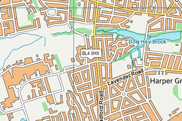 BL4 0HX map - OS VectorMap District (Ordnance Survey)