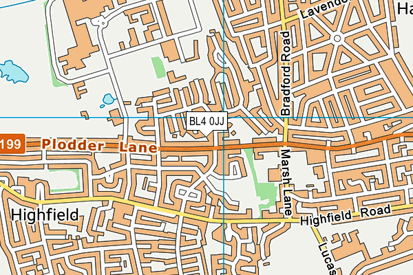 BL4 0JJ map - OS VectorMap District (Ordnance Survey)