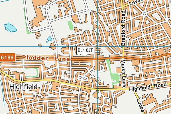 BL4 0JT map - OS VectorMap District (Ordnance Survey)