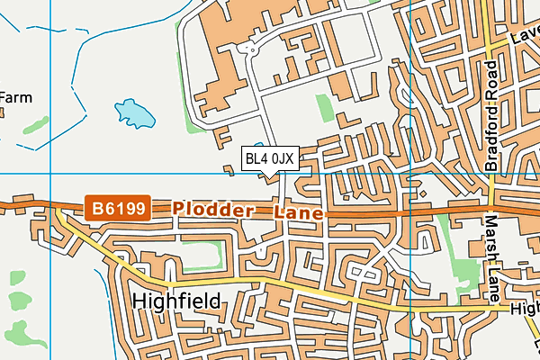 BL4 0JX map - OS VectorMap District (Ordnance Survey)