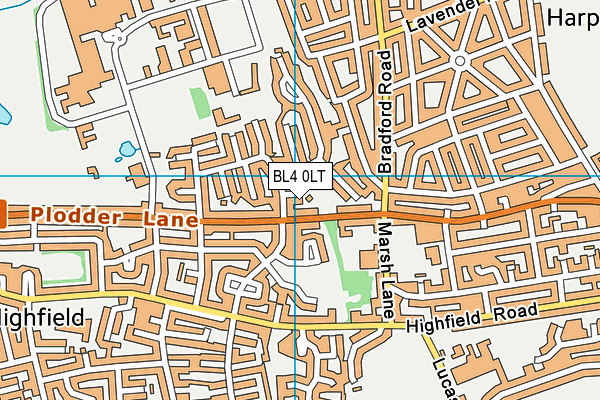 BL4 0LT map - OS VectorMap District (Ordnance Survey)