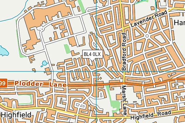 BL4 0LX map - OS VectorMap District (Ordnance Survey)