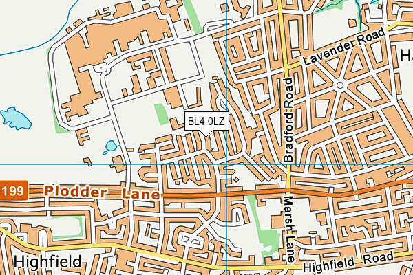 BL4 0LZ map - OS VectorMap District (Ordnance Survey)