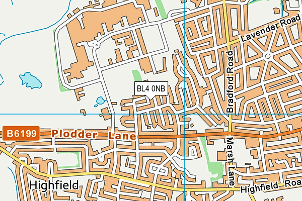 BL4 0NB map - OS VectorMap District (Ordnance Survey)