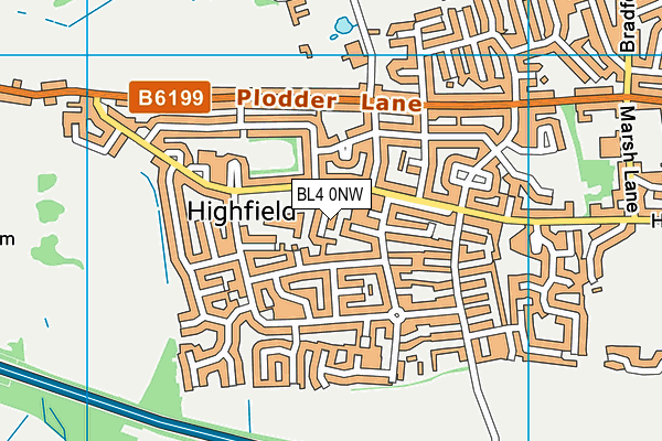 BL4 0NW map - OS VectorMap District (Ordnance Survey)