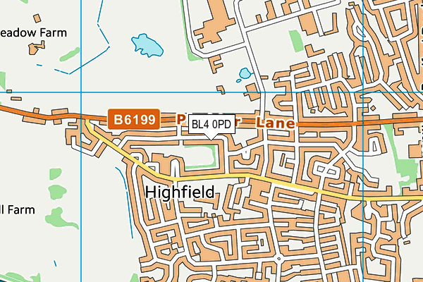 BL4 0PD map - OS VectorMap District (Ordnance Survey)