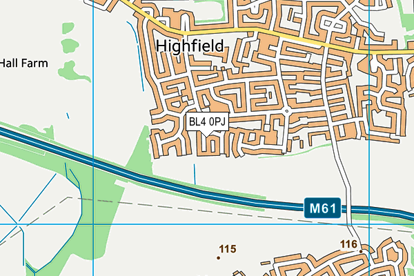 BL4 0PJ map - OS VectorMap District (Ordnance Survey)