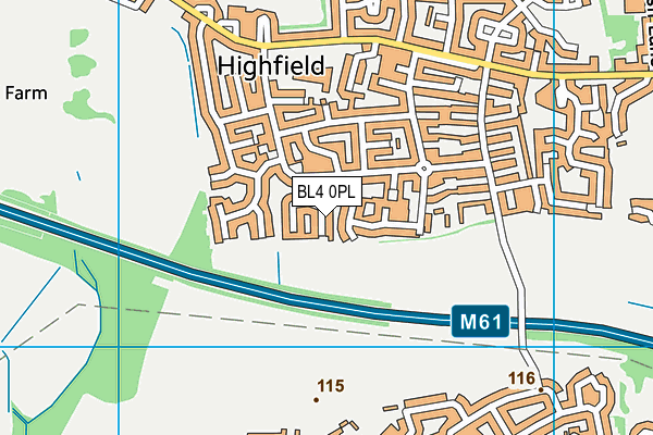 BL4 0PL map - OS VectorMap District (Ordnance Survey)